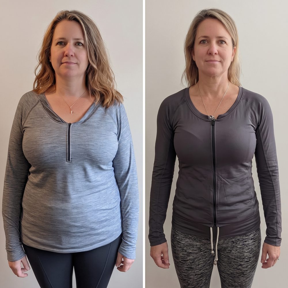 Megan, 41 before and after GLP-1 weight loss