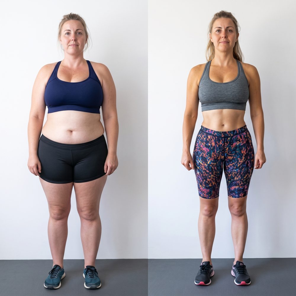 Rachel, 38 before and after GLP-1 weight loss